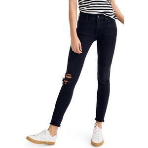 MADEWELL Washed Black Distressed Skinny Jeans